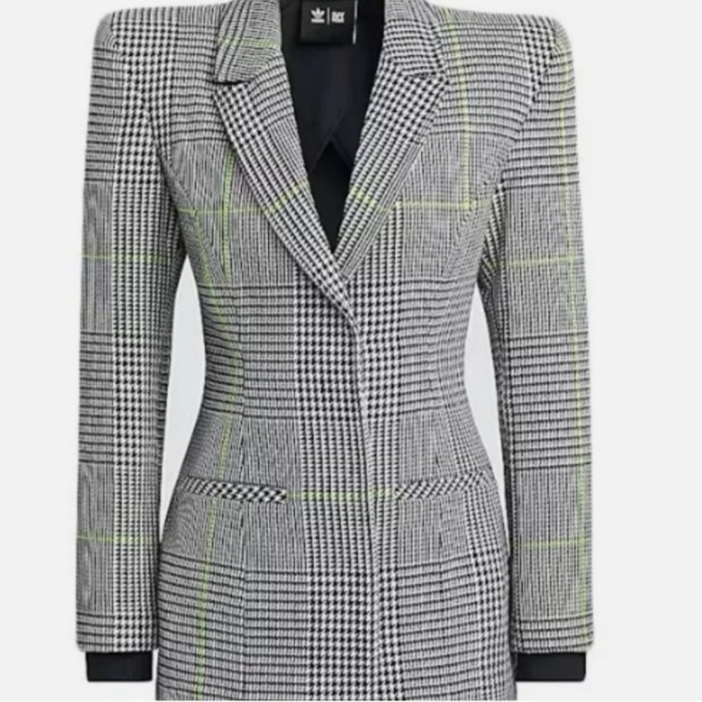 Adidas Ivy Park Black and Gray Plaid Jacket
